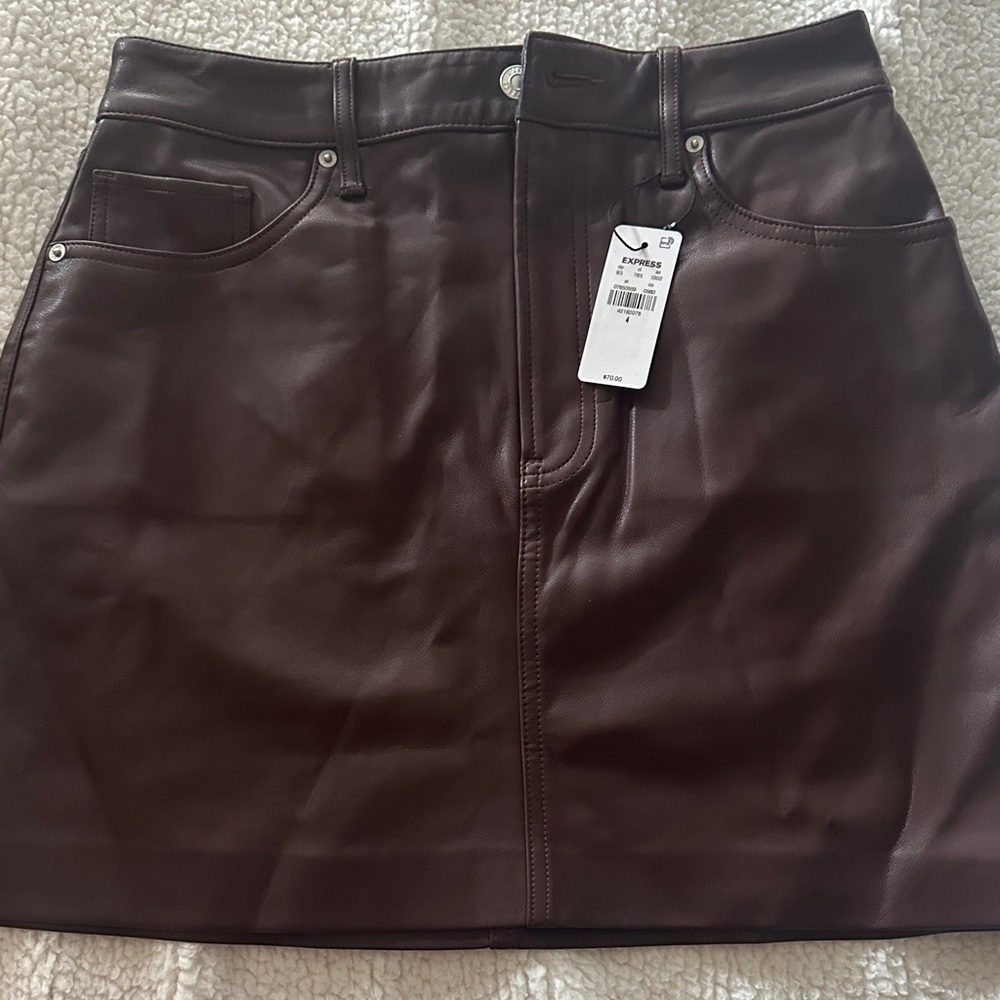 Express Dark Brown Mini Skirt